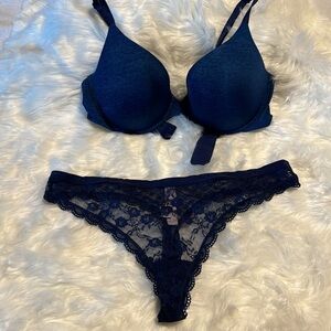 Dark Blue Victorias Secret Bra and Pantie